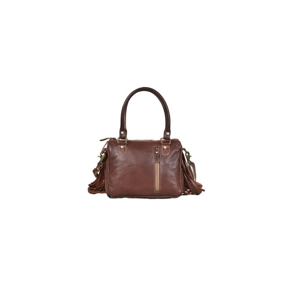 Myra Bag  Upcycled Canvas & Cowhide Concealed Carry Leather  Bag - Picture 4 of 6